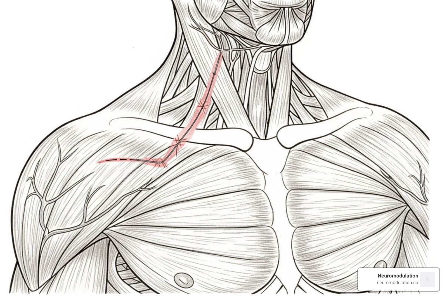 illustrating the two incision sites for VNS therapy (neck and chest) - VNS therapy complications