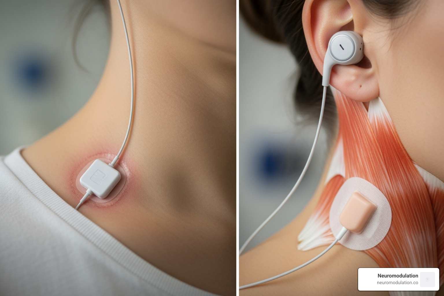 placement of an invasive and non-invasive VNS device - vagal tone