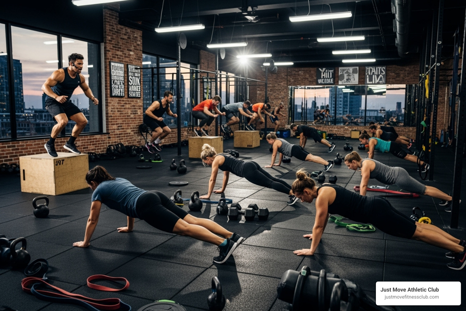 a high-energy HIIT class in session - gyms in lakeland fl
