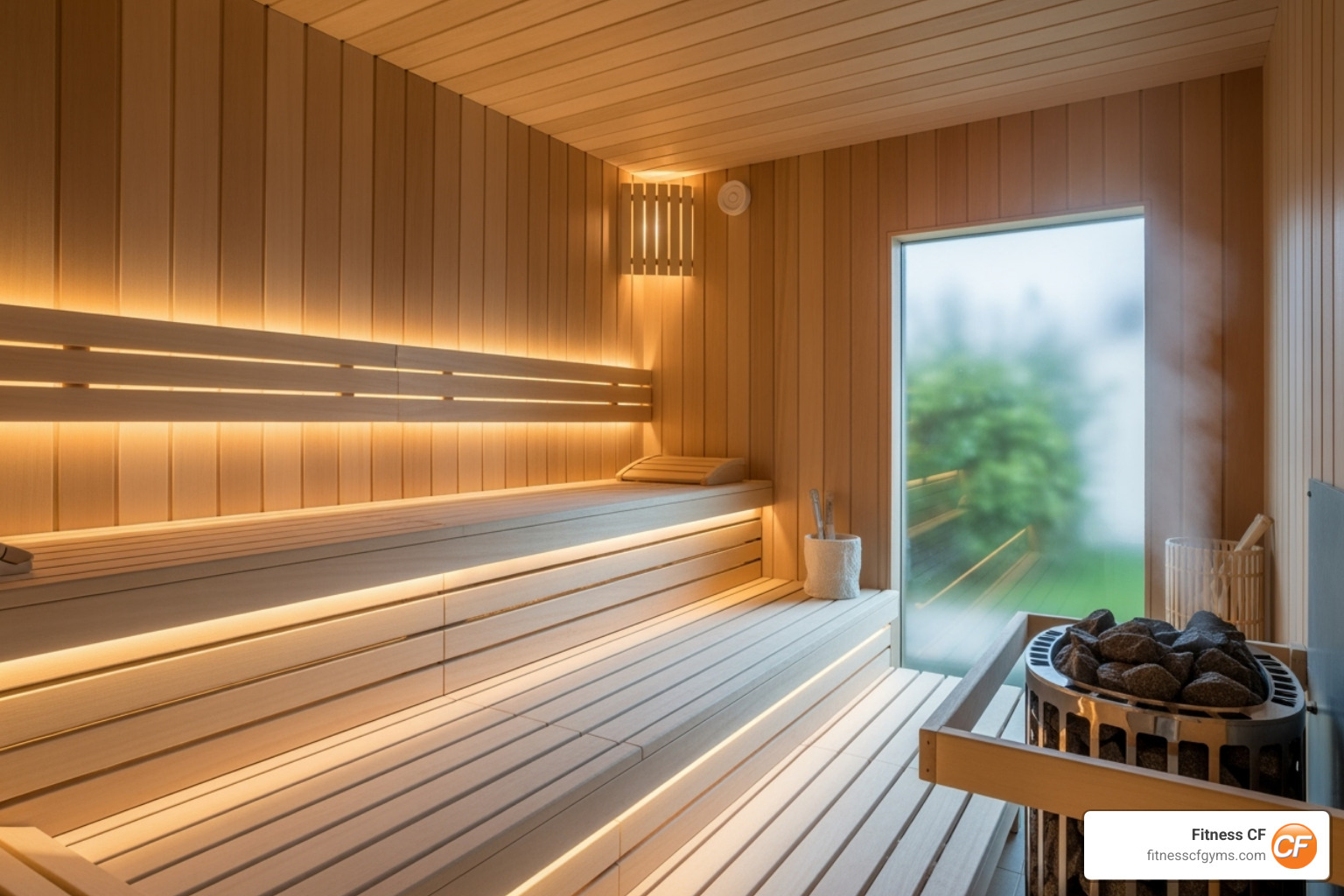 Serene sauna or indoor lap pool