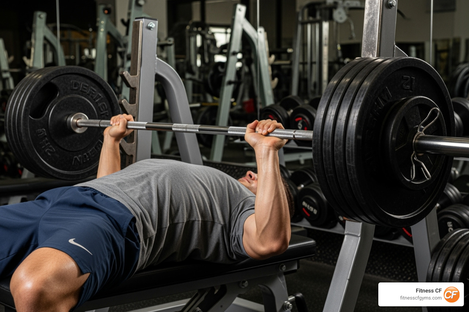 Image of a person performing a close-grip bench press - arm exercises