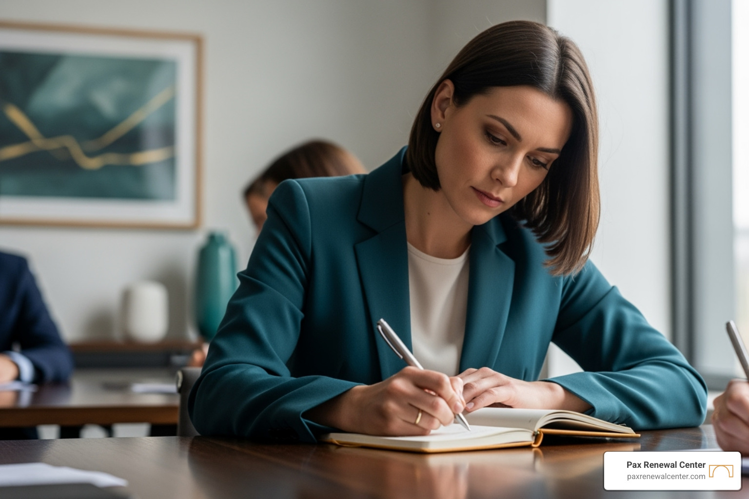 A person diligently taking notes during a meeting, representing the importance of detailed inquiry in the selection process. - lpc supervision louisiana