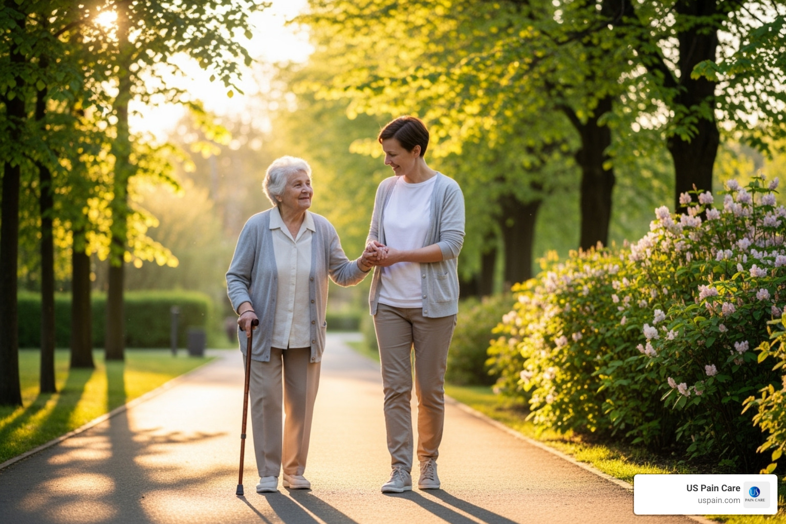 person helping a loved one with gentle stretching or a walk - chronic pain family support person helping a loved one with gentle stretching or a walk - chronic pain family support