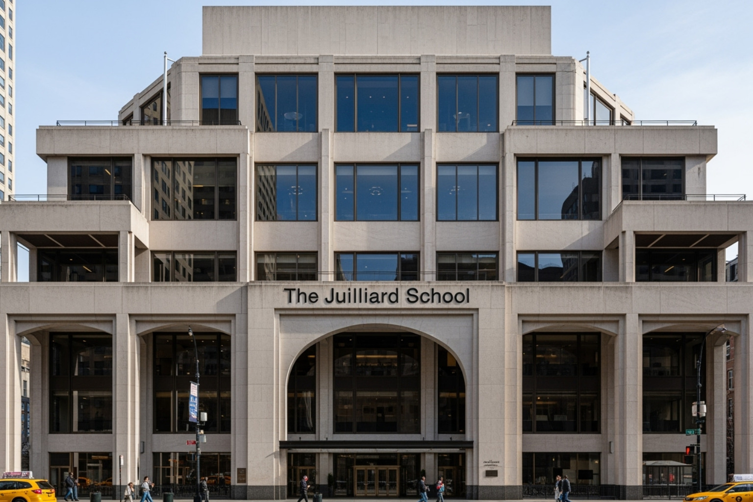 The iconic Juilliard School building in New York City, a world-renowned performing arts conservatory - david corenswet movies and tv shows