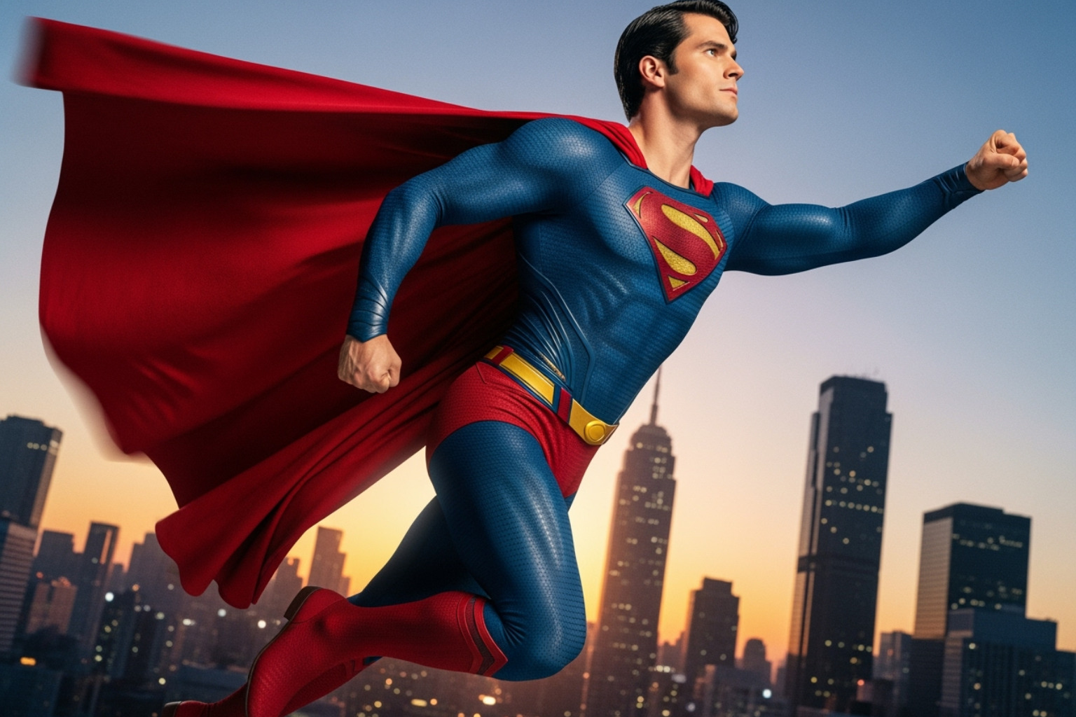 Official first look image of David Corenswet in the iconic Superman suit, preparing to take flight - david corenswet movies and tv shows