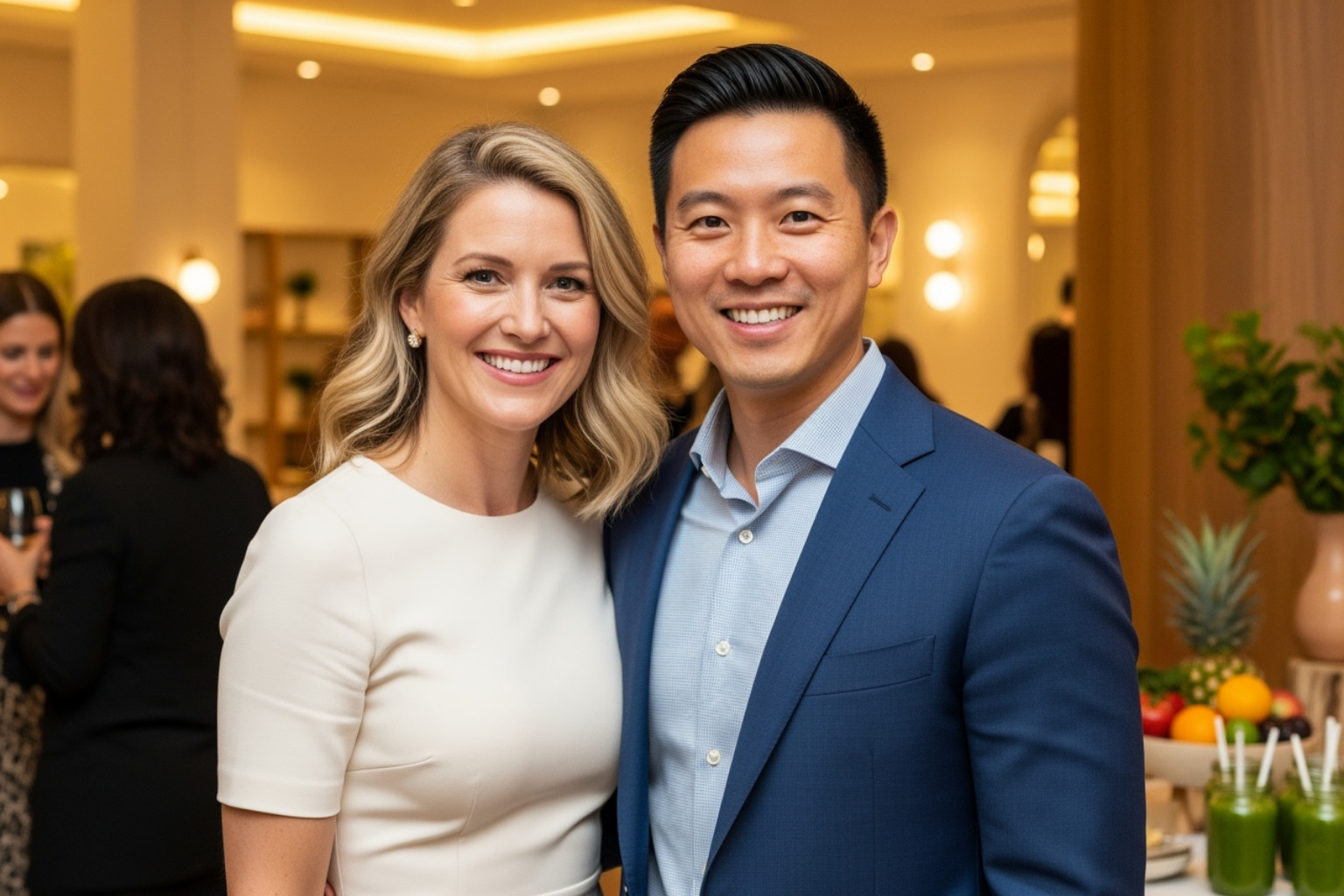Ariana Madix with her partner, smiling at a wellness event. - ariana madix