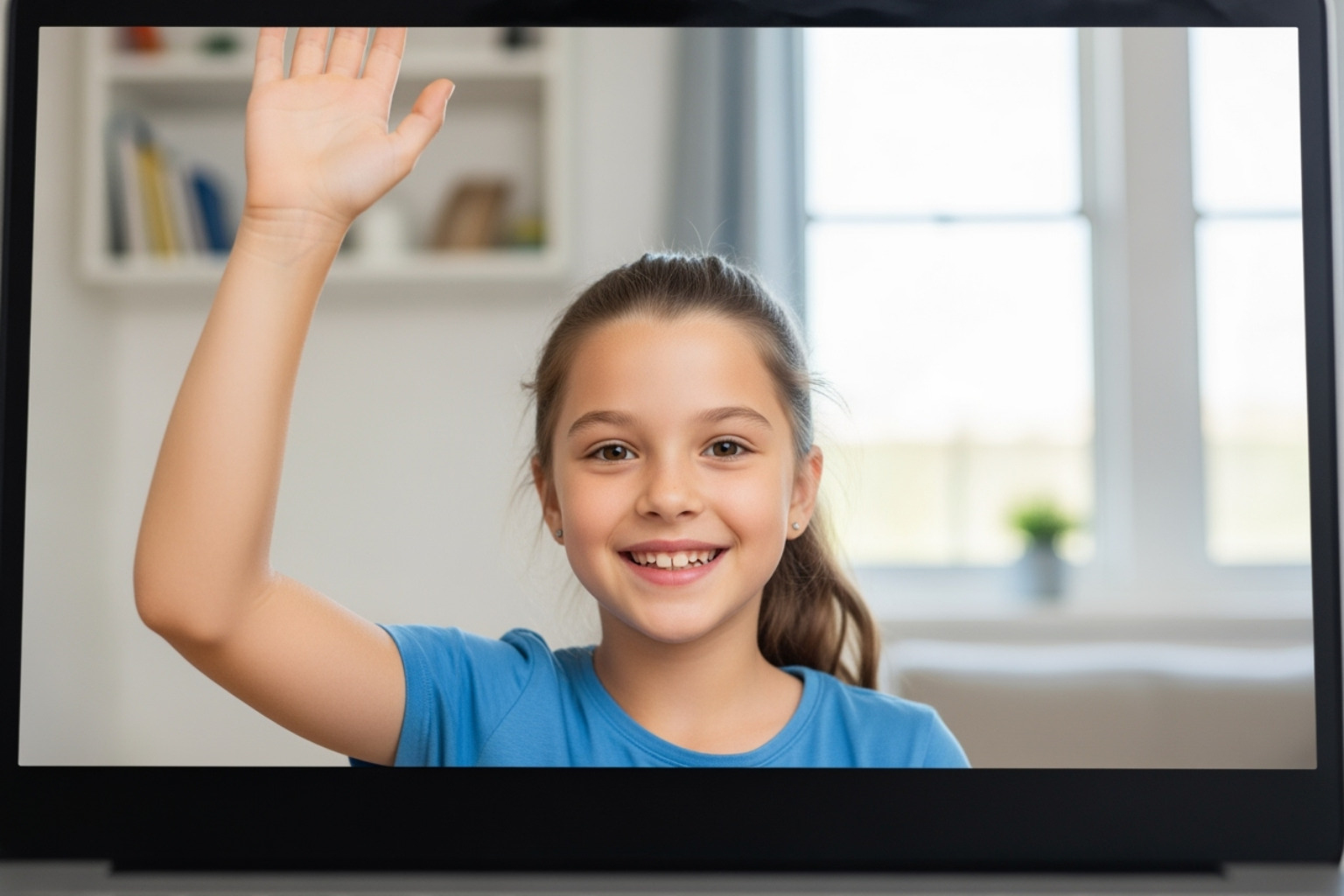 a confident student raising their hand in an online class - adhd math tutor a confident student raising their hand in an online class - adhd math tutor