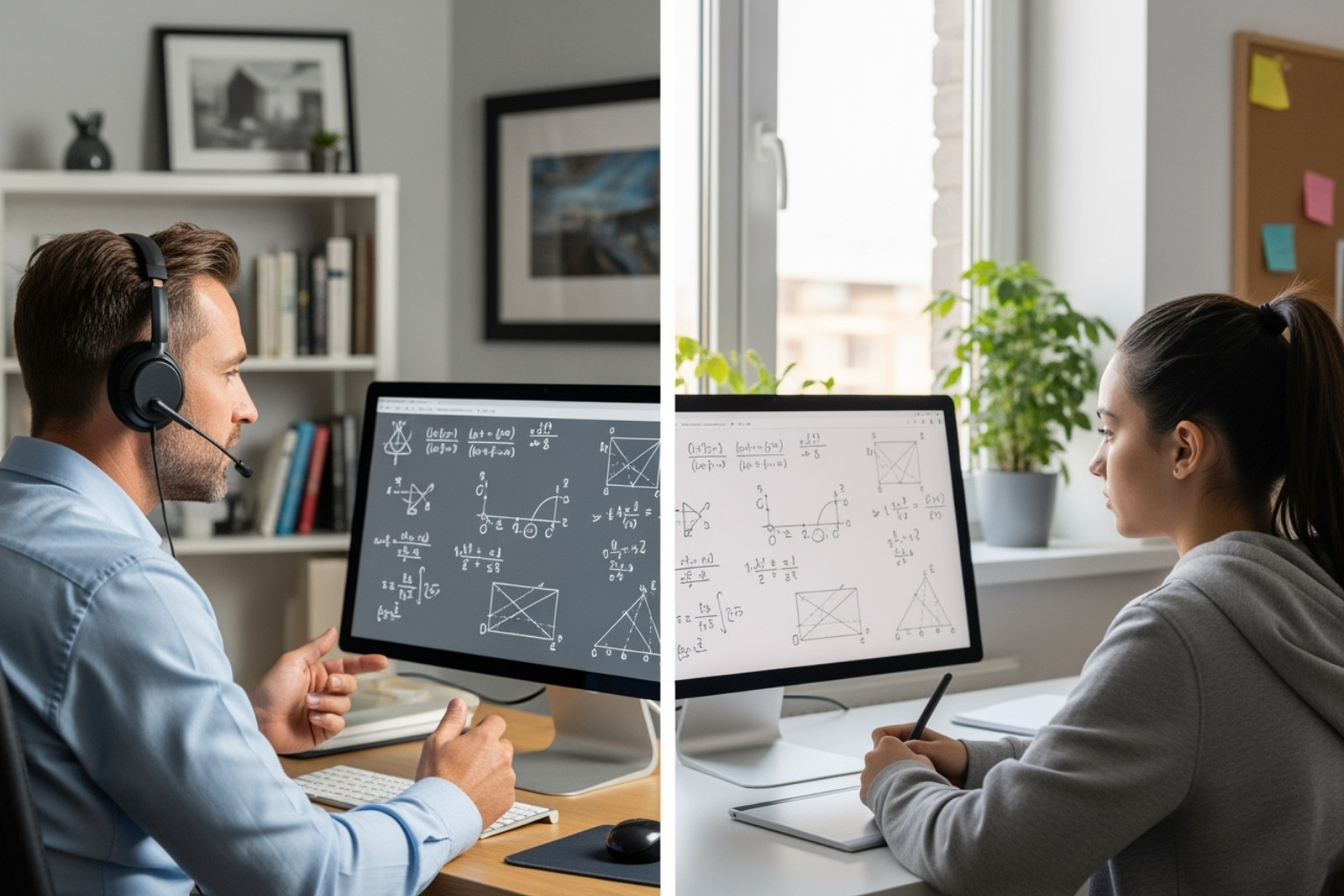 a tutor and student working together online with a digital whiteboard - adhd math tutor a tutor and student working together online with a digital whiteboard - adhd math tutor
