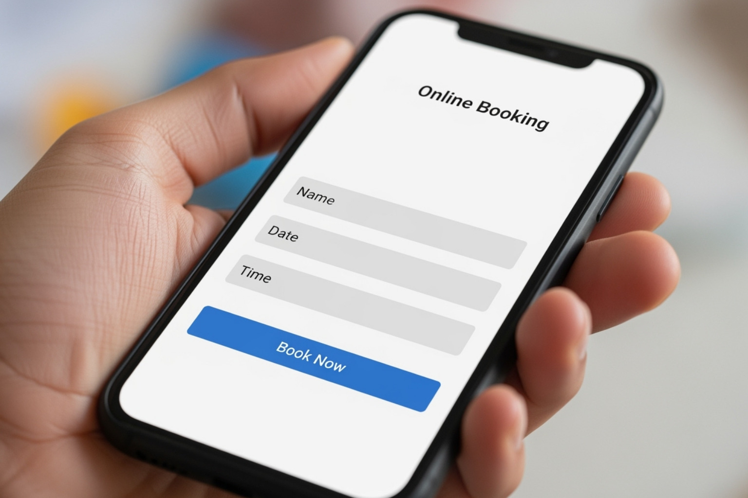 A simple online booking form on a phone - private car service cabo san lucas