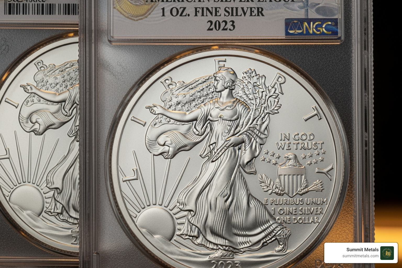 Image of a certified, slabbed MS-70 American Silver Eagle coin - Buy American silver eagle