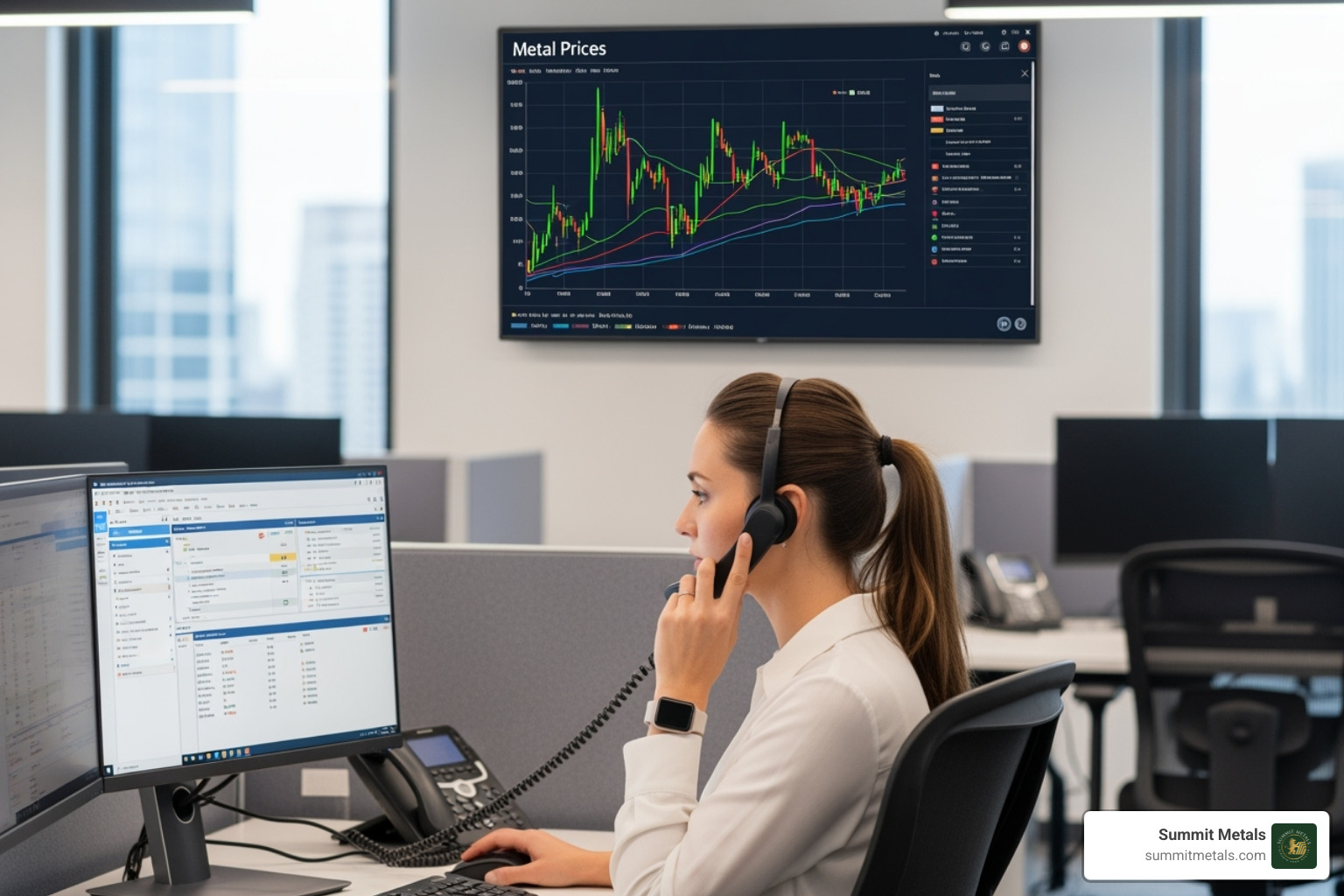 Customer support reviewing live metal prices