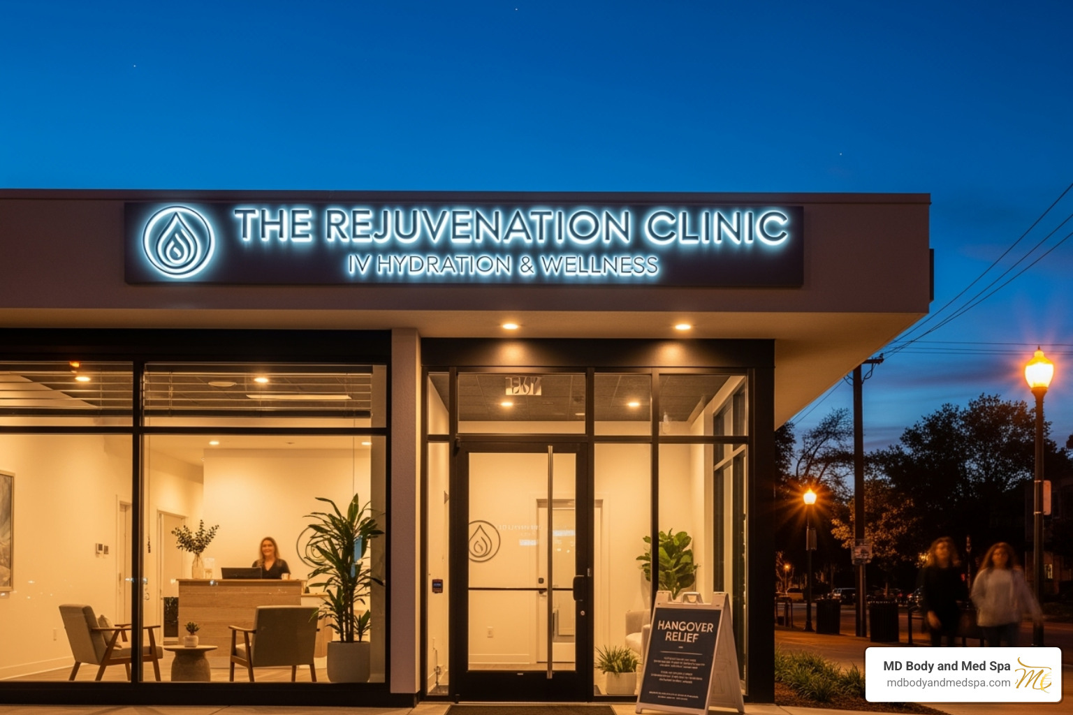a menu showing different IV drip packages and prices - hangover clinic near me