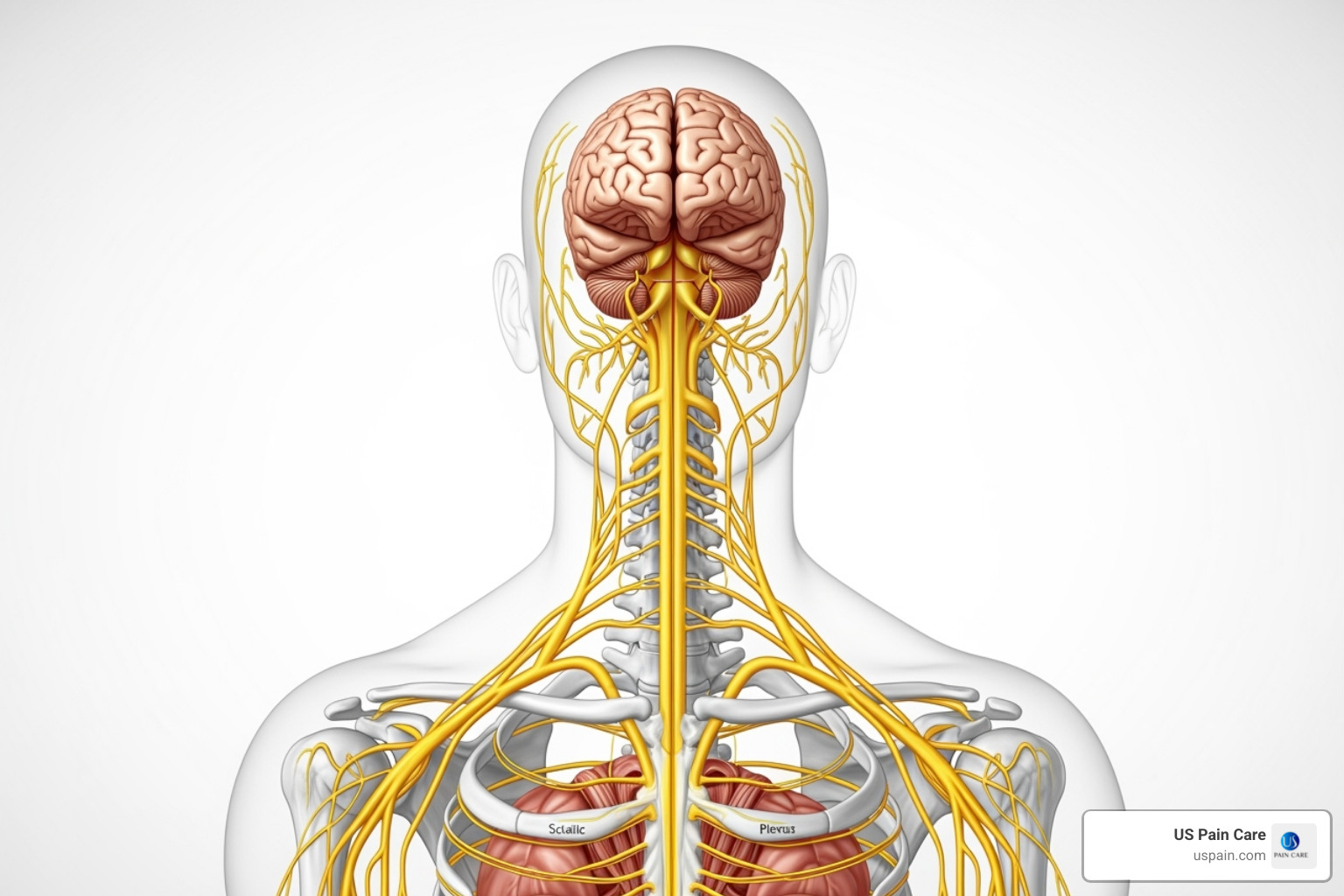 illustration of the central and peripheral nervous system - nerve pain management clinics illustration of the central and peripheral nervous system - nerve pain management clinics