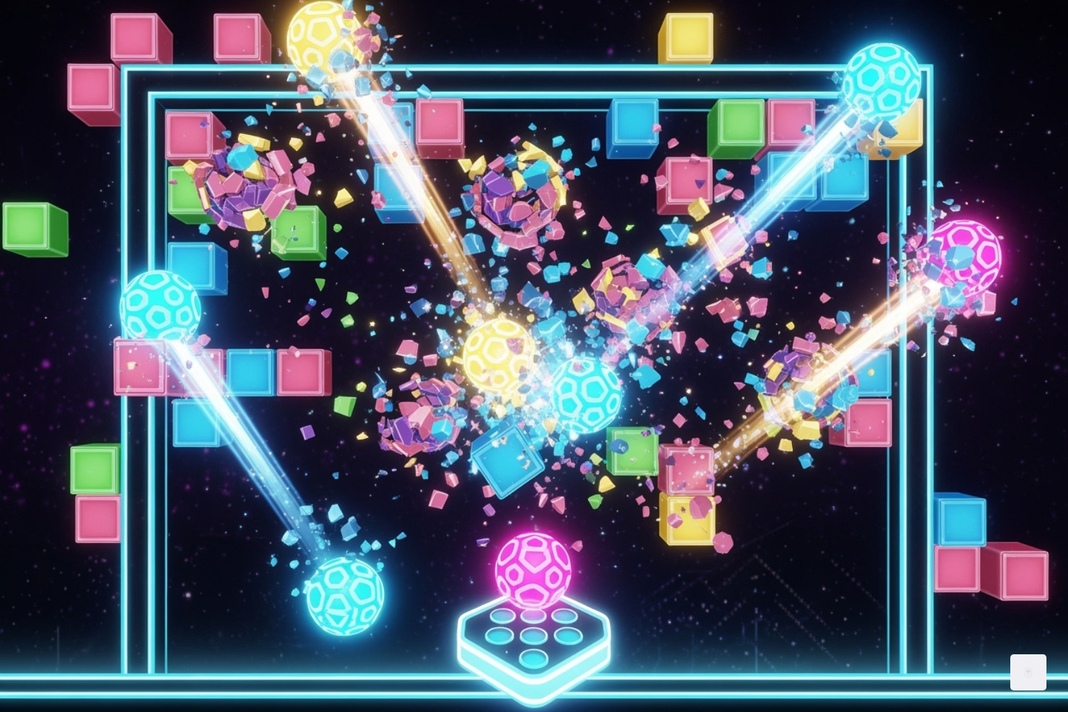 Multi-ball power-up in a block breaker game - Google Block Breaker