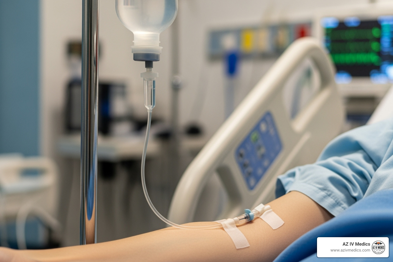 IV being administered to a patient in a hospital setting - iv hydration