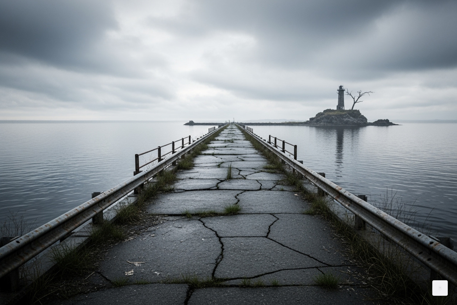 A desolate landscape from the film, like the causeway to Lindisfarne - 28 years later