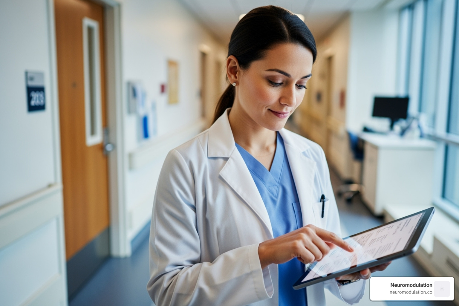 a physician reviewing patient charts on a tablet - Anesthesiology CME Courses