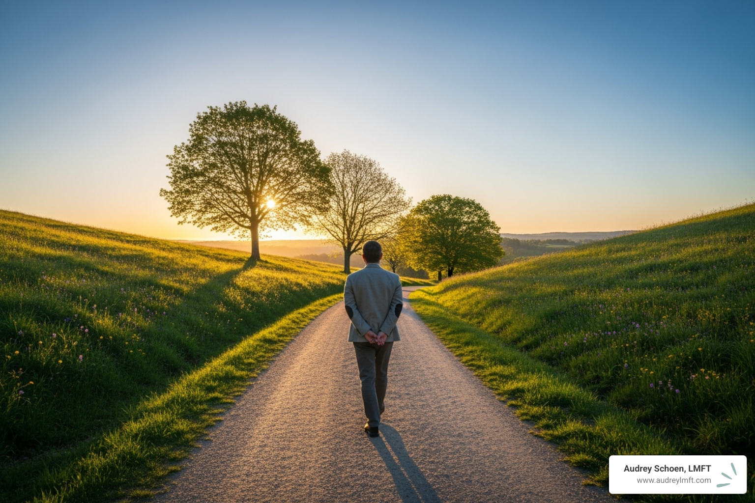 person confidently stepping onto a clear path forward - accelerated resolution therapy for trauma