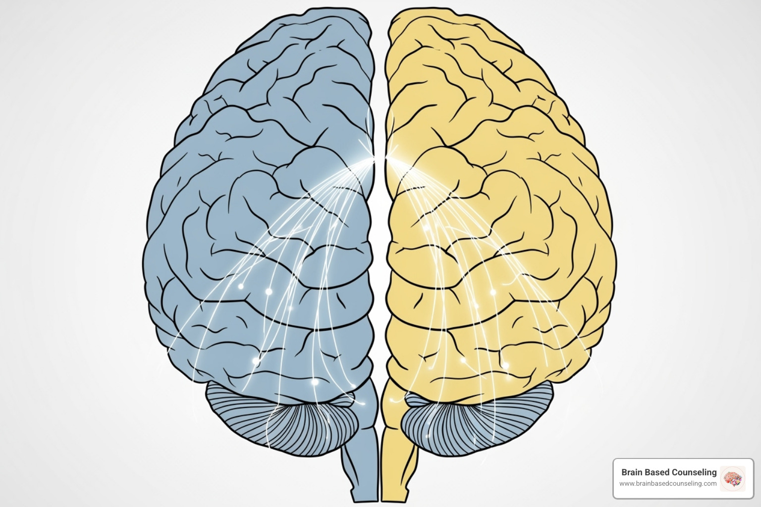 a diagram showing left and right brain hemisphere stimulation - emdr the breakthrough therapy for overcoming anxiety