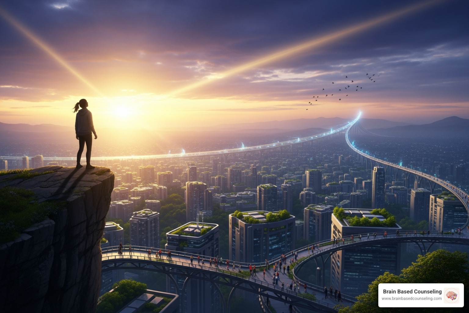 A person looking confidently towards the future, symbolizing hope and progress - EMDR Therapy
