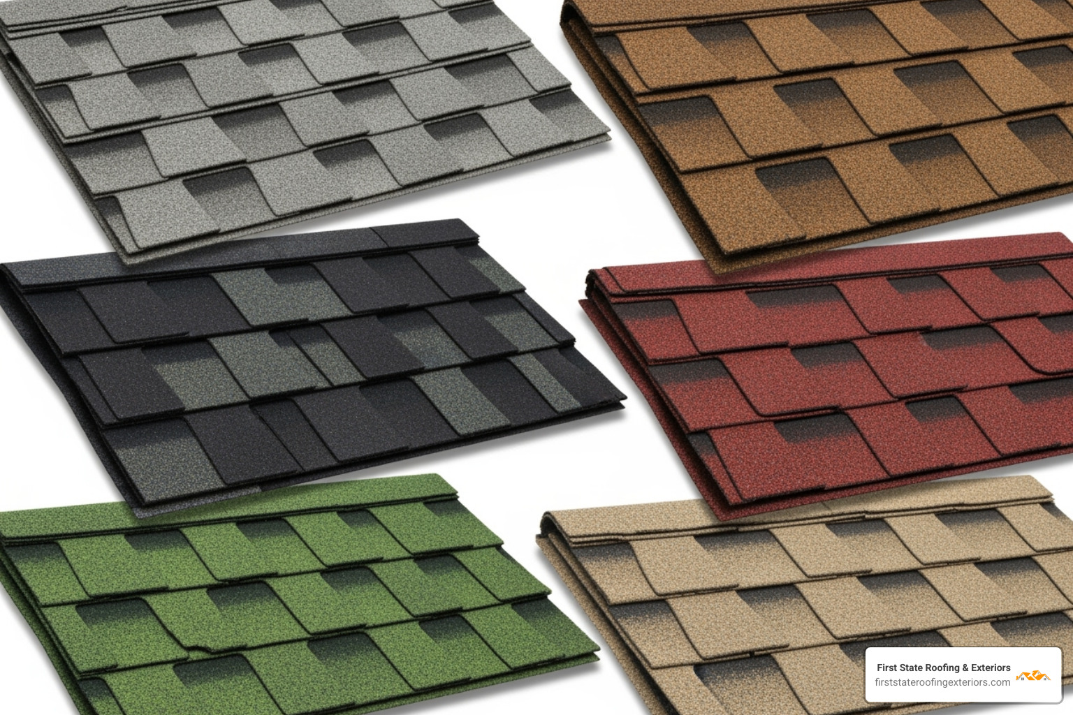various asphalt shingle styles and colors - roofers dover delaware