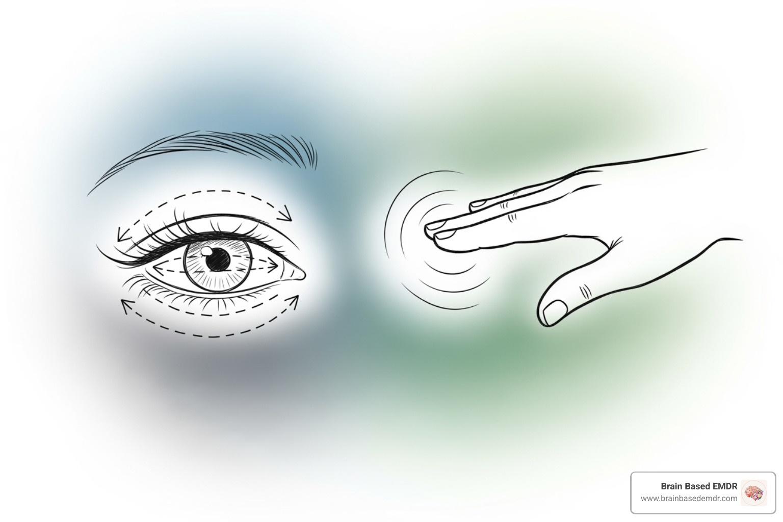 Abstract illustration of eye movements or tapping, representing bilateral stimulation - emdr coaching
