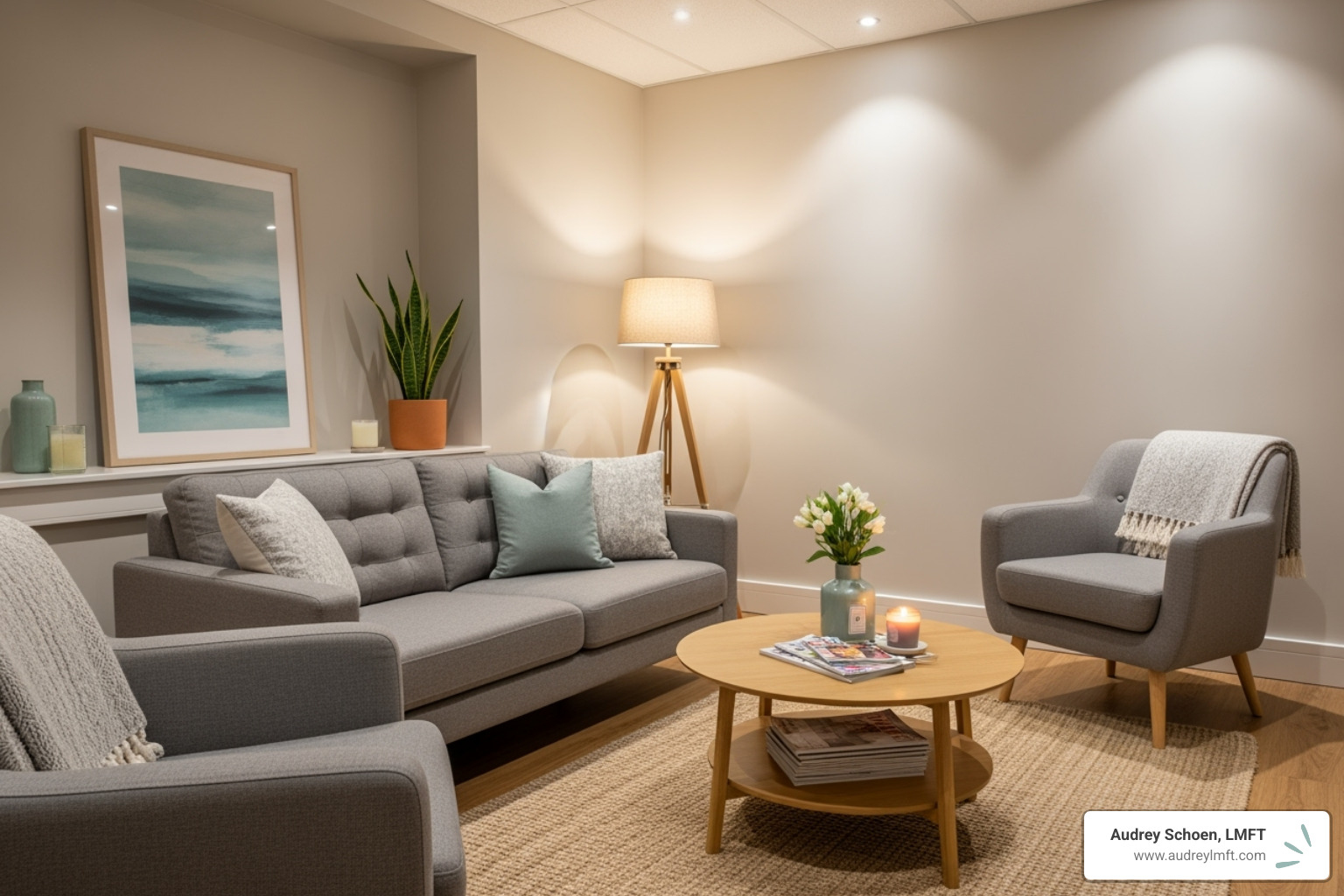 Calm, neutral therapy space - couples therapy for communication issues