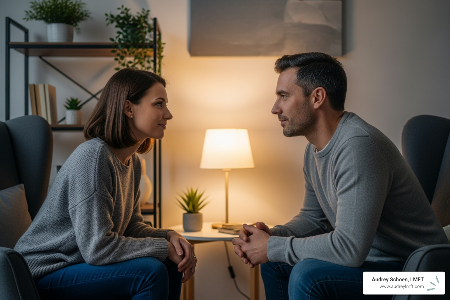 Couple practicing a communication exercise - couples therapy for communication issues