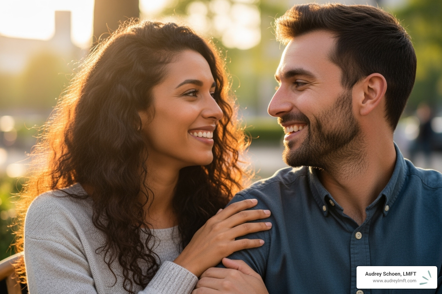 couple smiling and connecting - Intensives and Retreats
