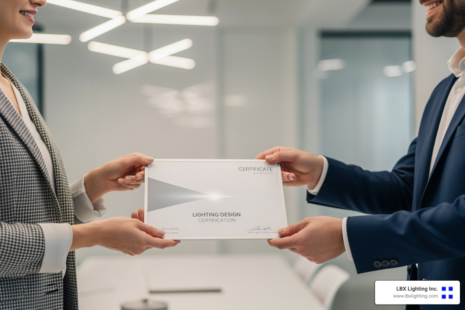 professional receiving a lighting design certification - how to become a residential lighting designer