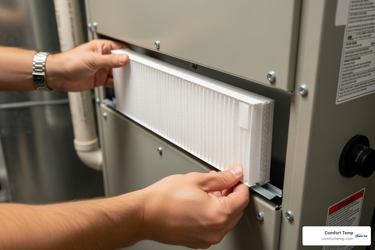 A person changing a clean air filter - 24-hour AC repair Jacksonville A person changing a clean air filter - 24-hour AC repair Jacksonville