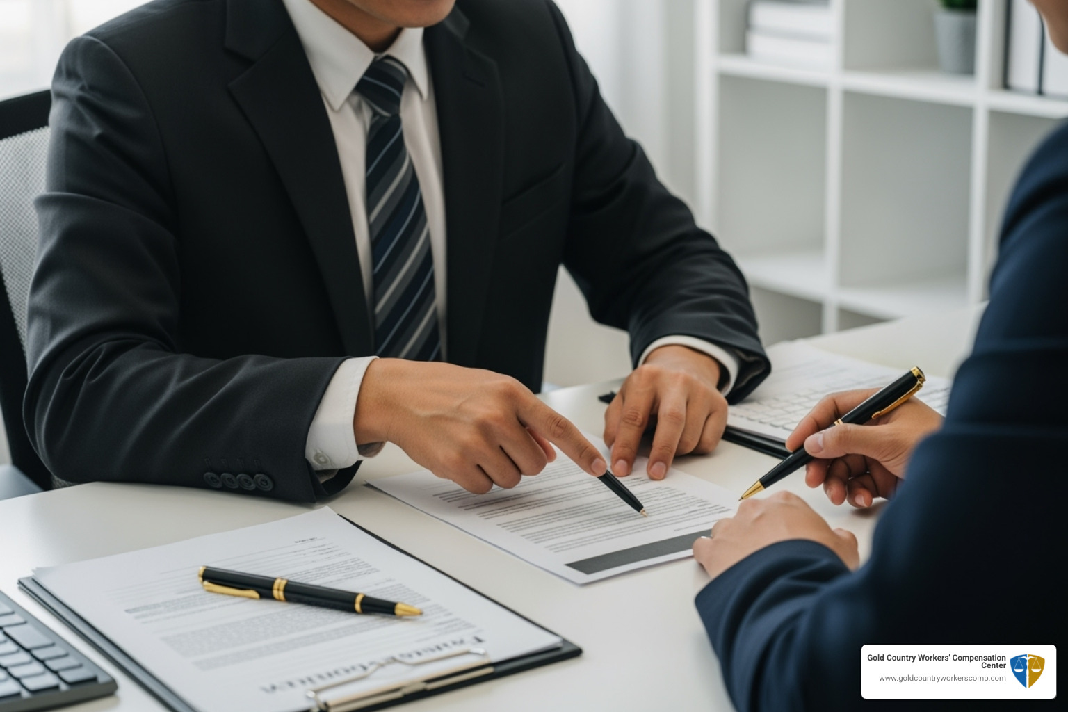 lawyer helping a client fill out forms - social security benefits lawyer