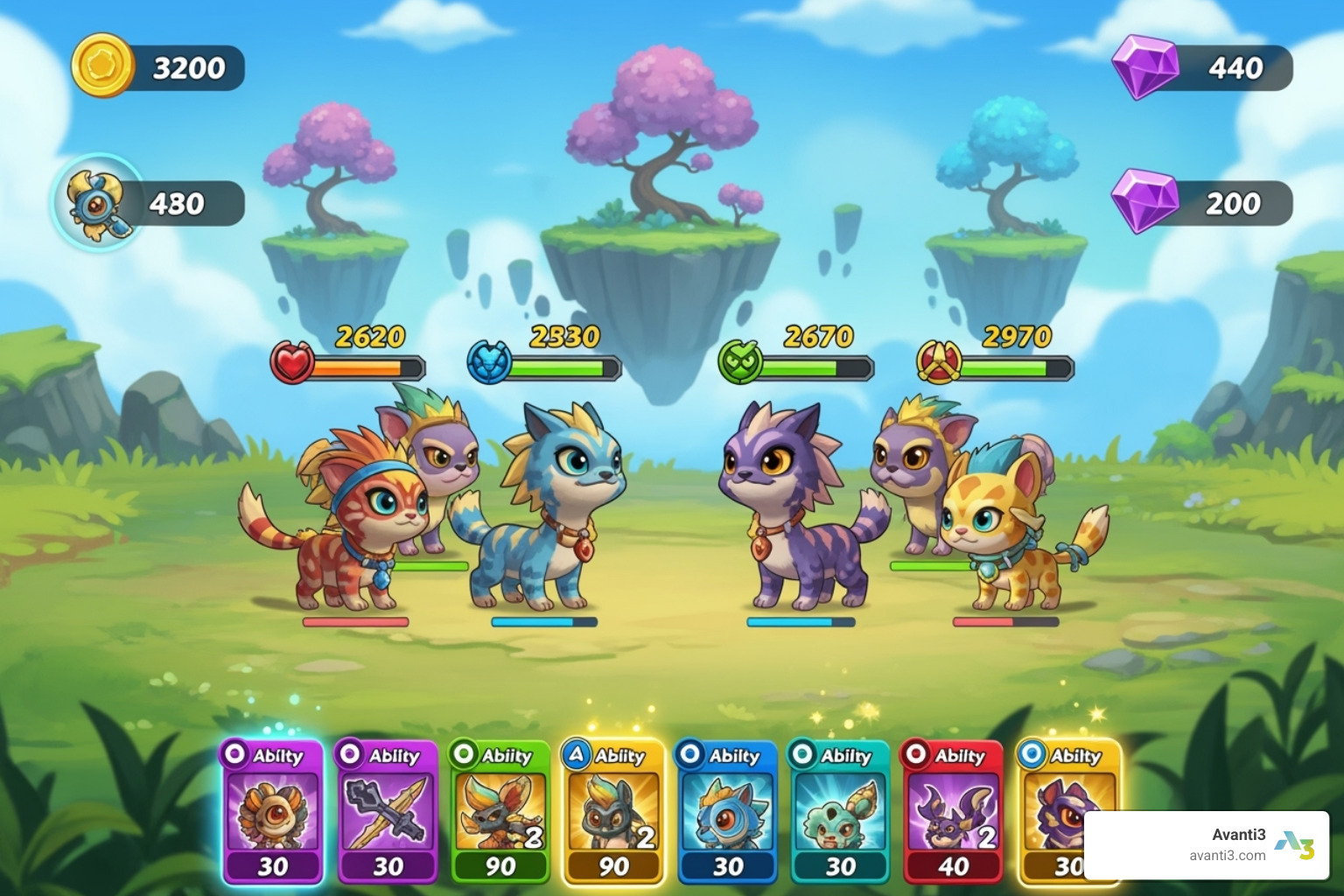 Image of the Axie Infinity game interface, showing various digital pets and in-game elements - Web3 engagement analytics