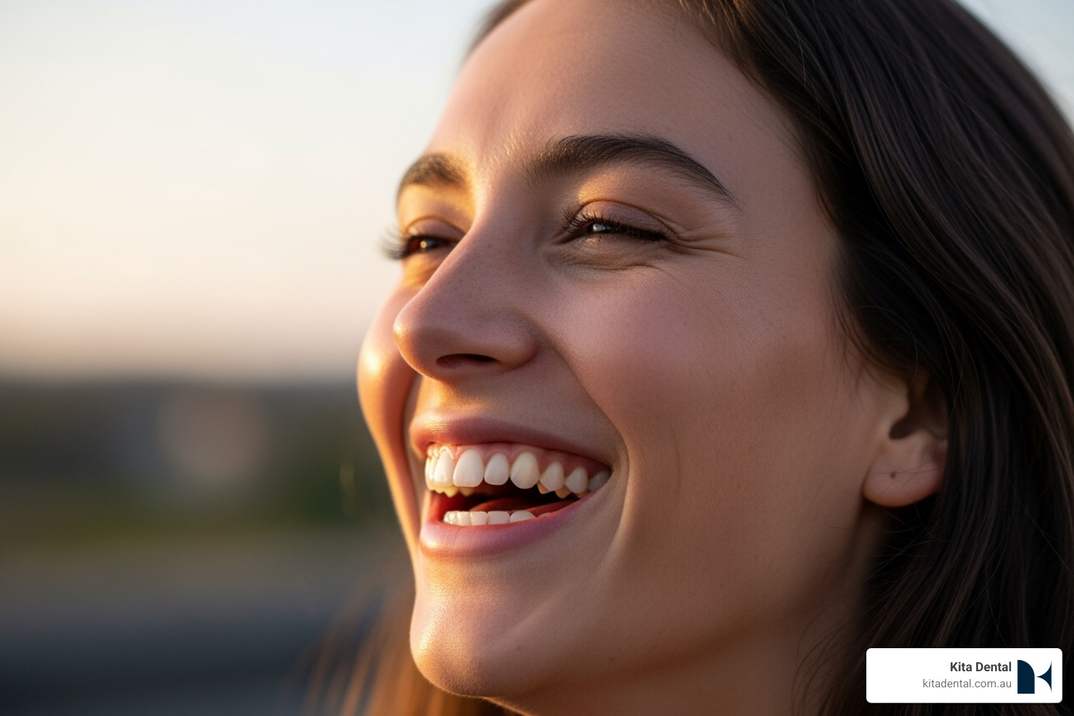 person laughing freely, showcasing a beautiful smile - cosmetic dental care sydney person laughing freely, showcasing a beautiful smile - cosmetic dental care sydney