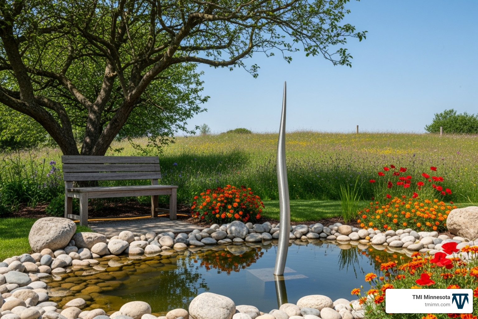 garden landscape that subtly incorporates all five Feng Shui elements - Feng shui garden designs