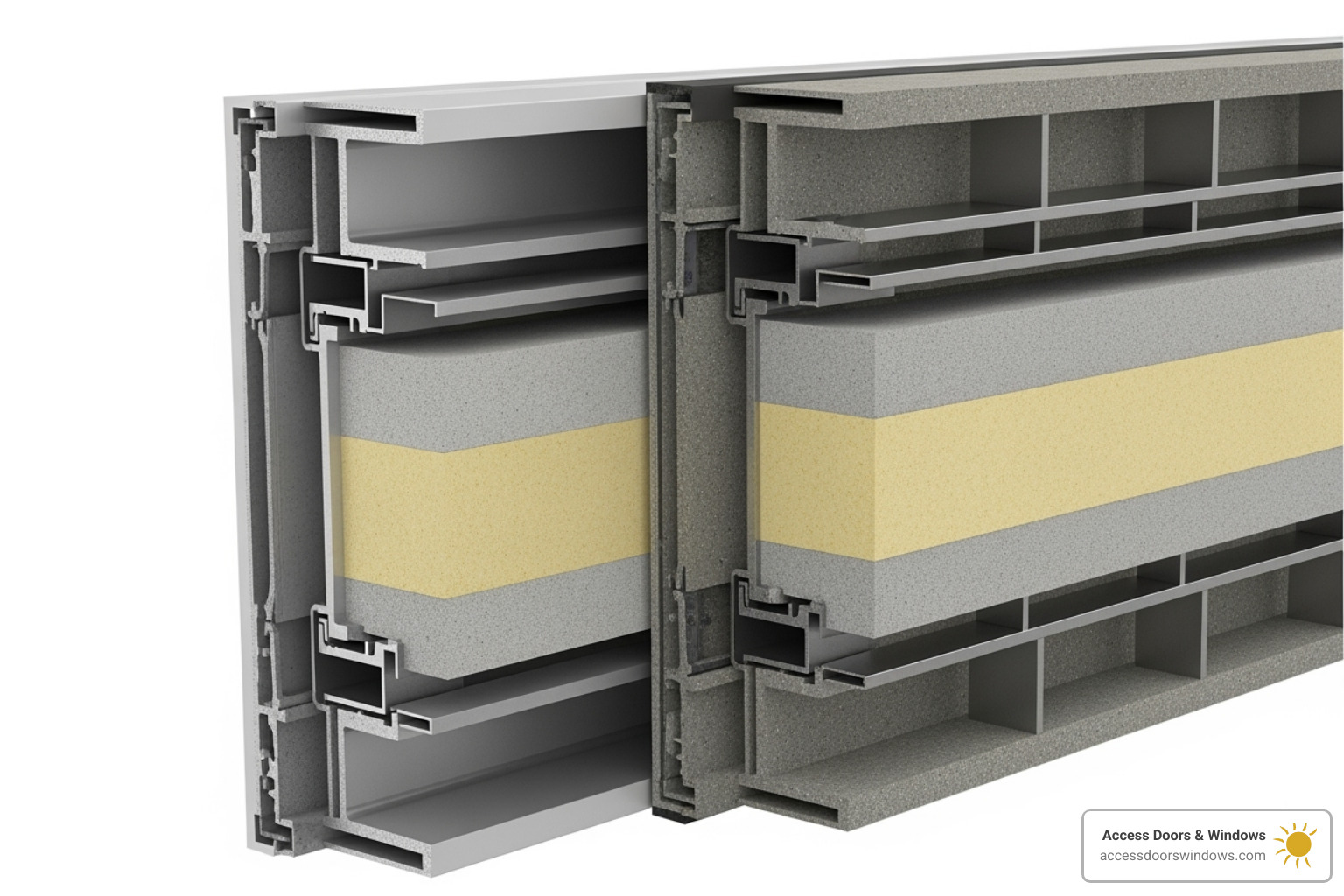 Cross-section of a reinforced garage door panel compared to a standard one - how much does a hurricane proof garage door cost