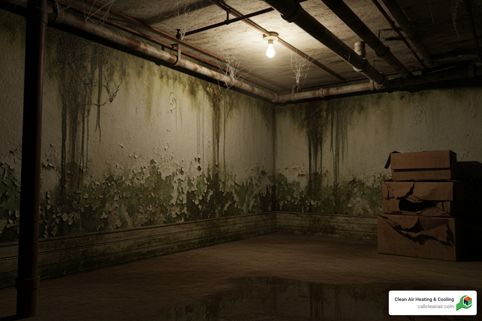 musty basement corner - indoor air quality professional