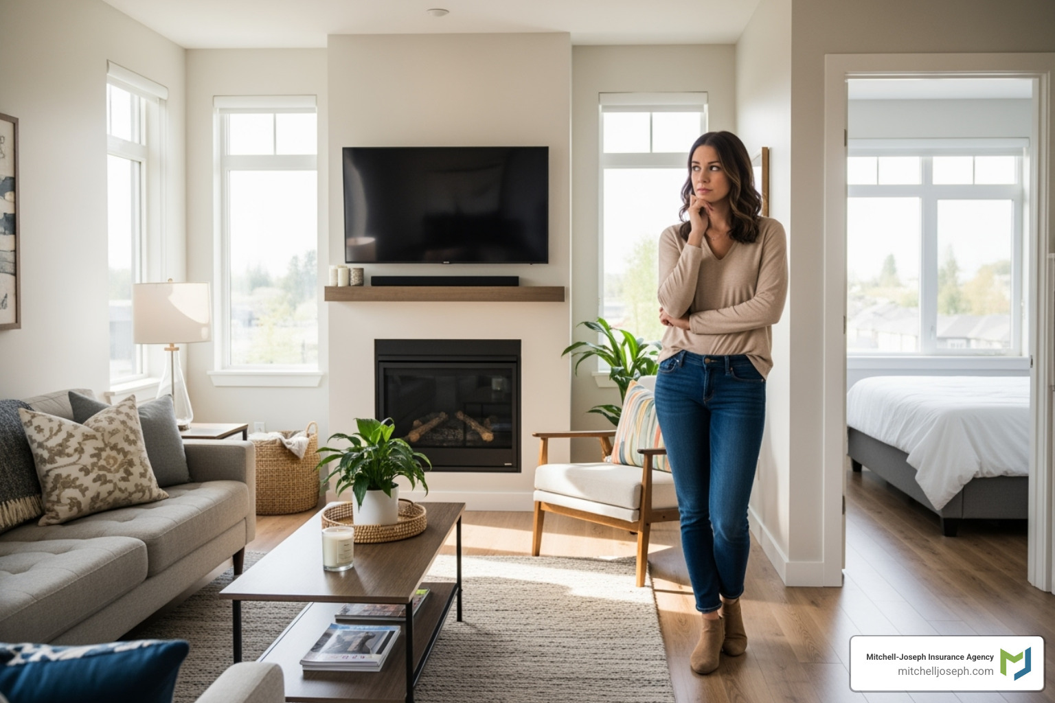 person looking at their condo's interior, contemplating its value - condominium insurance ny