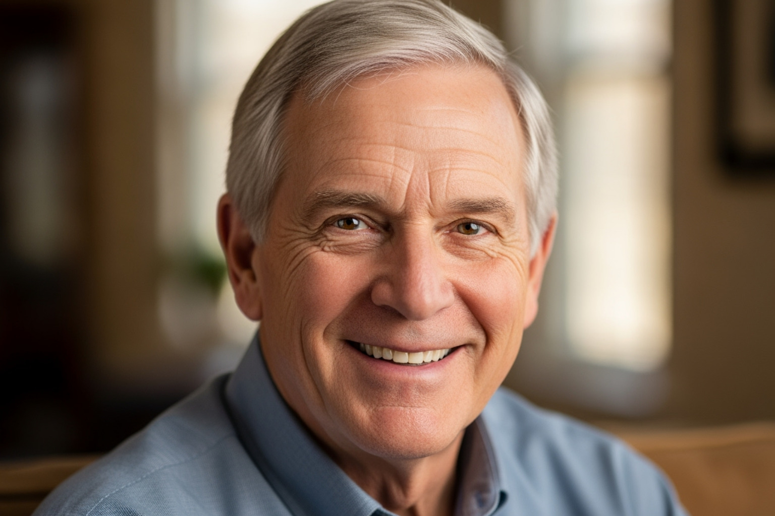 a recent, smiling photo of Tony Dow - tony dow