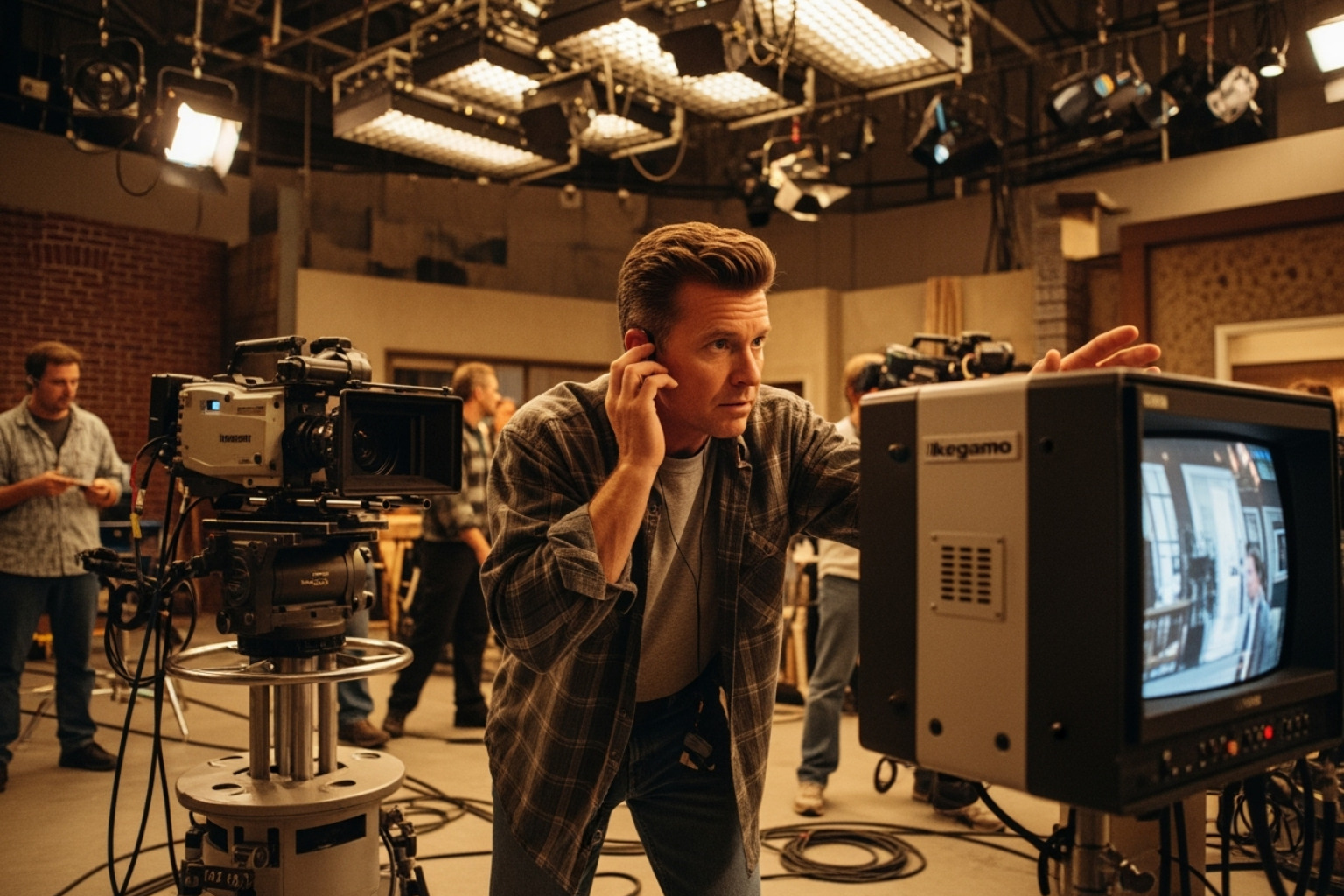 Tony Dow directing on a television set in the 1990s - tony dow