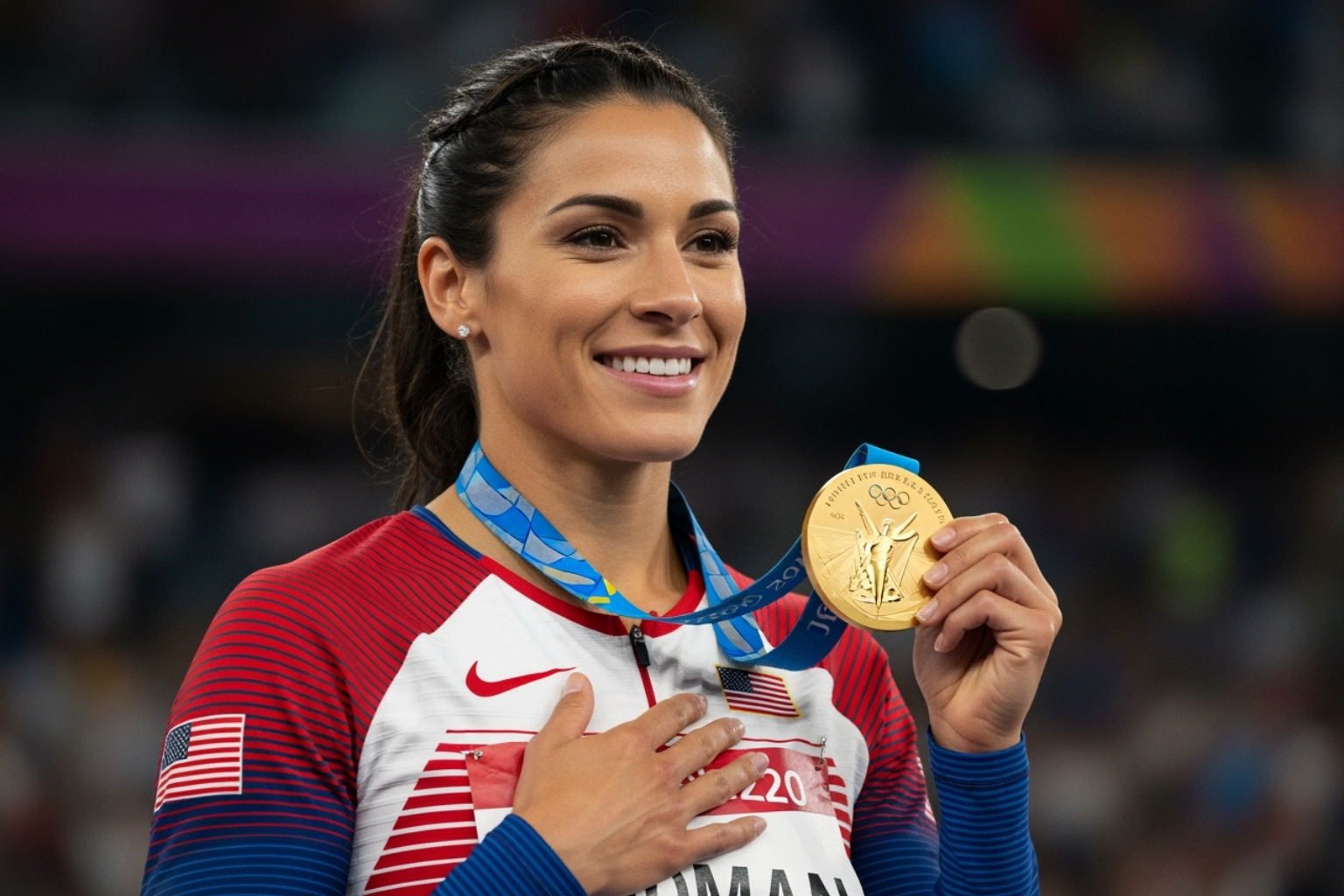 Trinity Rodman with her Olympic gold medal - trinity rodman