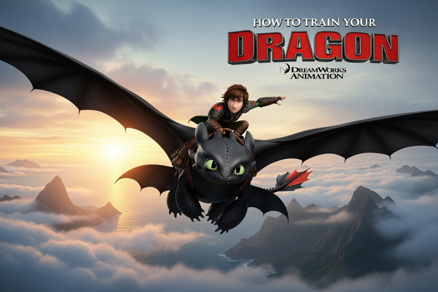 of the 'How to Train Your Dragon' movie poster - mason thames