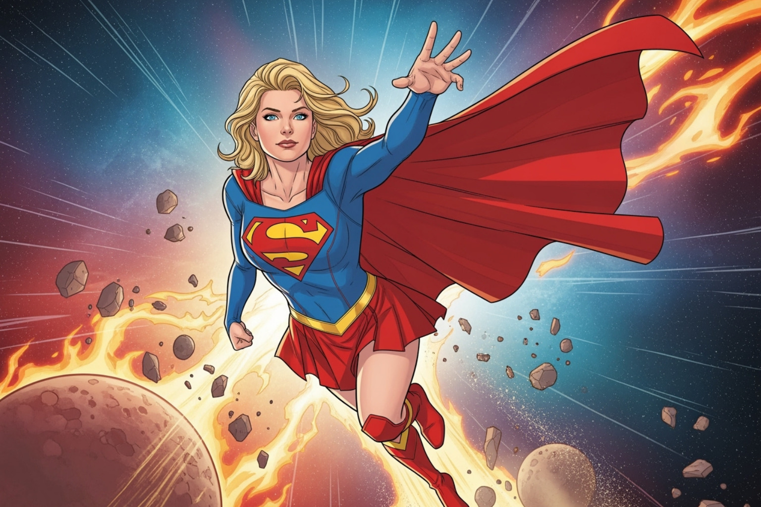 Promotional art for the 'Supergirl: Woman of Tomorrow' comic book series. - milly alcock