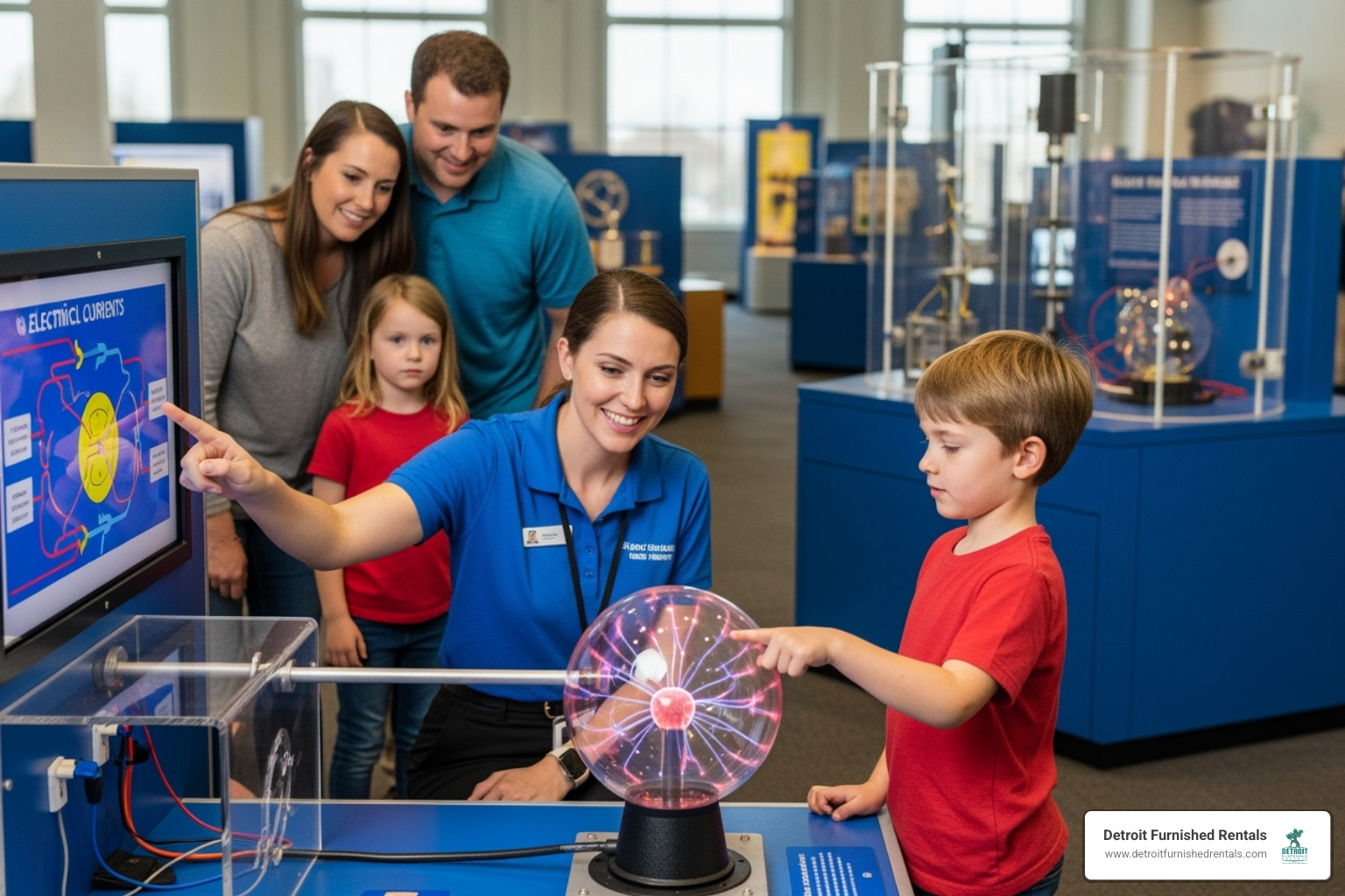 Mi-Sci membership card or a volunteer helping a visitor - Michigan Science Center