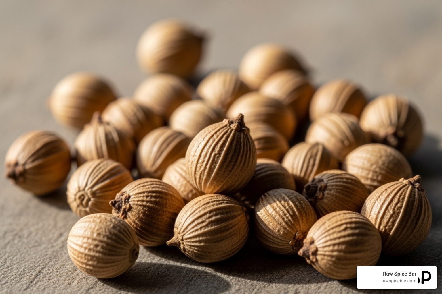 close-up of whole coriander seeds - coriander seed replacement
