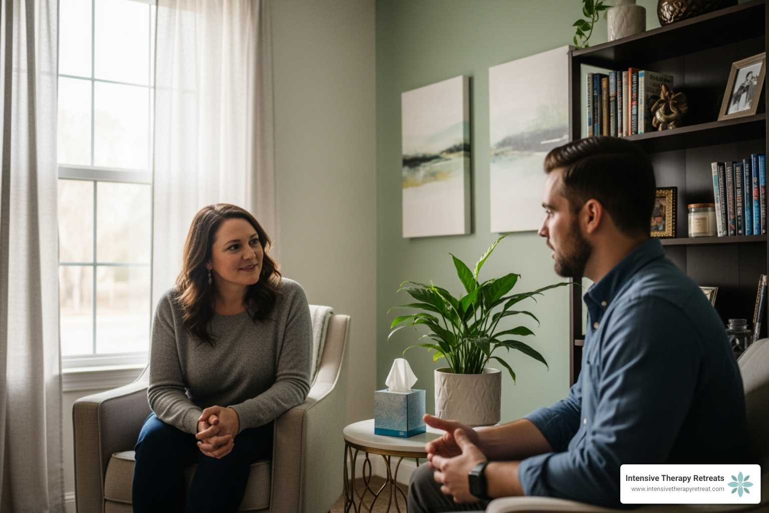 Collaborative Therapy Session - explanation of 2 person trauma focused therapy session ptsd