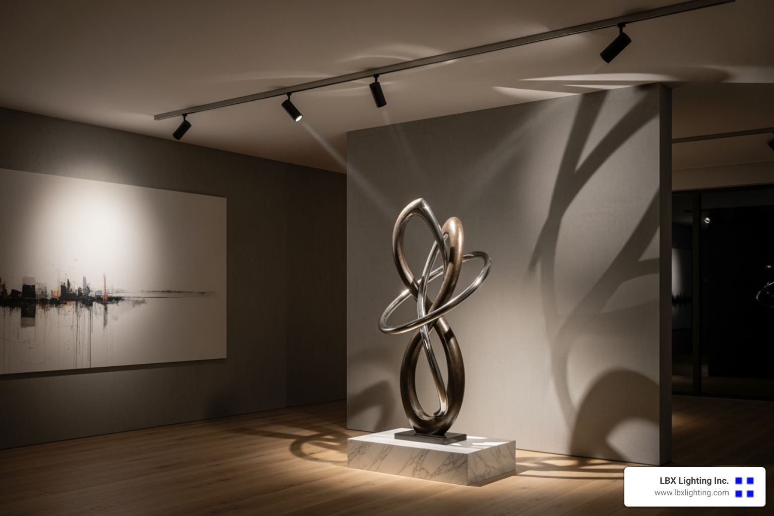 track lighting highlighting a sculpture - living room track lighting