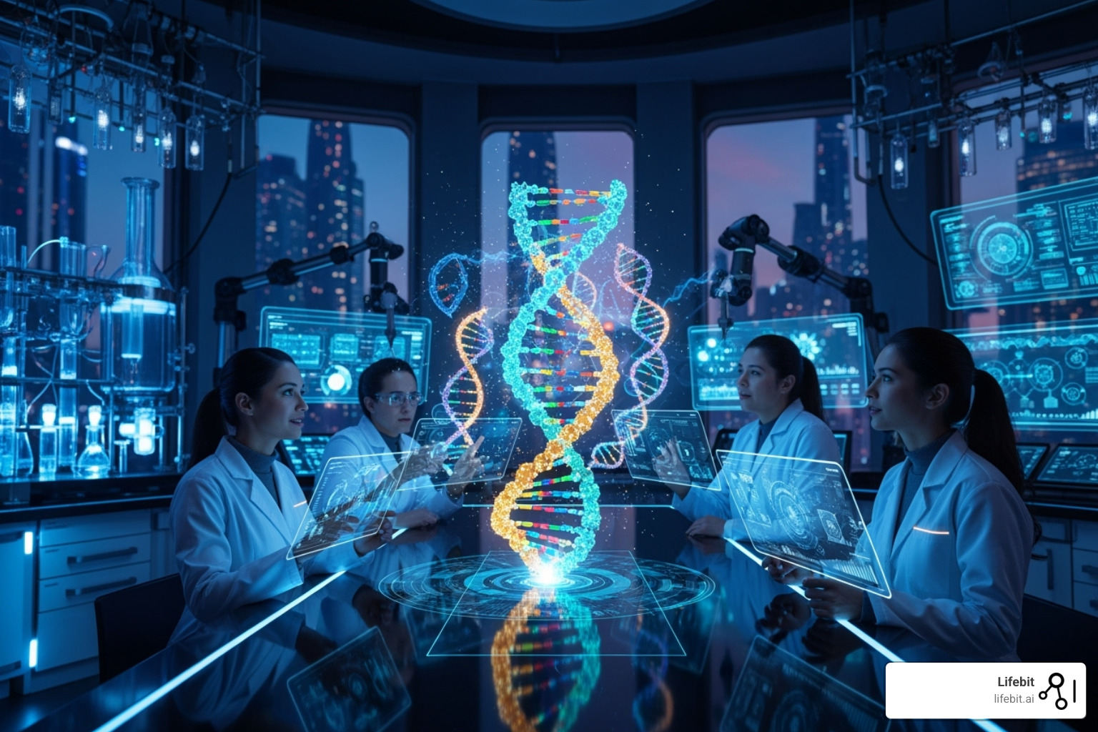 Futuristic Lab with Holographic Genome - Genomics England