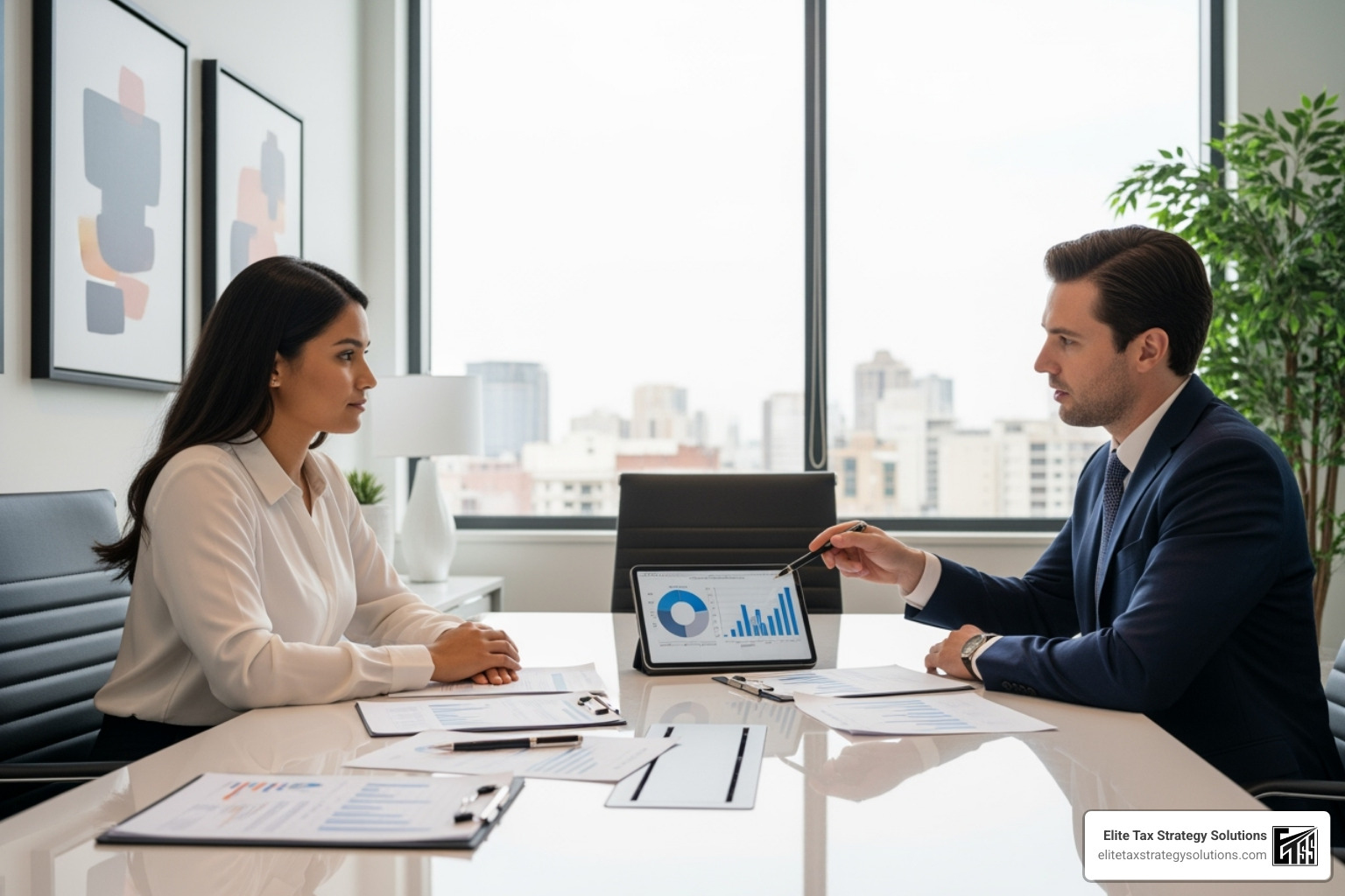 person confidently meeting with a financial advisor - high income tax strategies retirement plans person confidently meeting with a financial advisor - high income tax strategies retirement plans