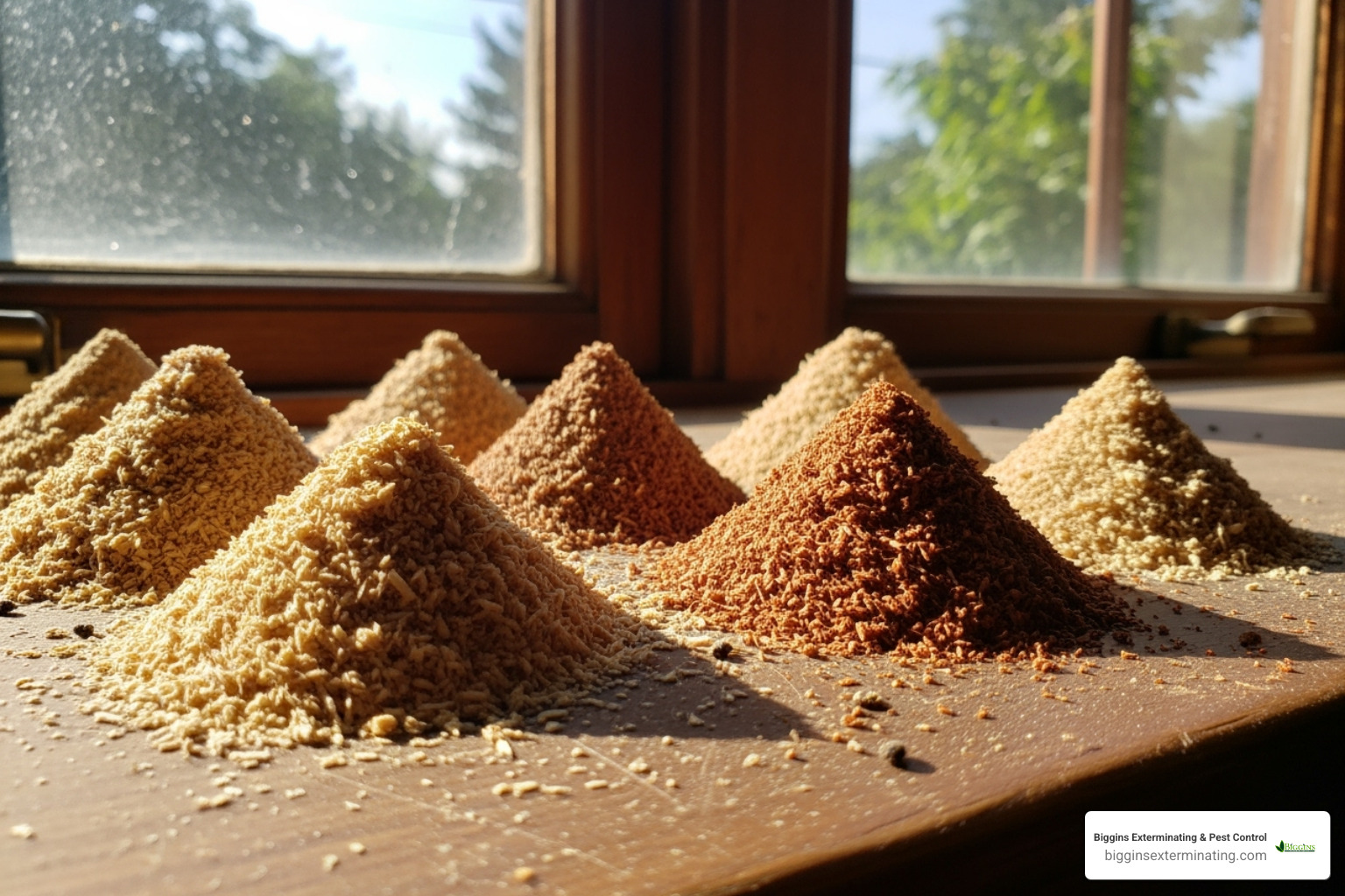 frass (sawdust-like shavings) below a windowsill - how do you get rid of black carpenter ants